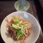 手取川 竹やぶ - 突き出しの揚げ蕎麦あんかけ