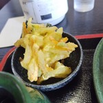 申子庵 - かき揚げ（小）￥１５０－