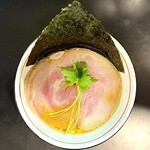 らぁ麺 飛鶏 - 地鶏と貝のつけそば(白醤油)大盛