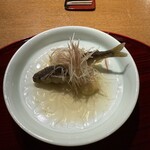おかもと - 1皿目琵琶湖の若鮎、土佐酢