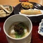 おかもと - 鱧茶碗蒸し、オクラ、キャビア