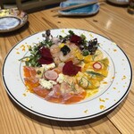 コドマ - 青森県産 ニジマスと甘エビのカルパッチョ　1,580円