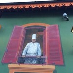 Paul Bocuse - 外壁に描かれたボキューズシェフ