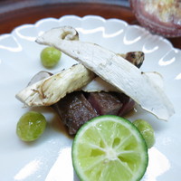 松川 - 岩手産松茸と近江牛ヒレステーキ    銀杏    無花果