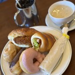 シャンテーコジマ - モーニング、クラムチャウダー、アイスコーヒー