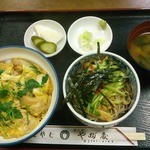 やぶ森 - 親子丼とミニそばセット(冷やしきつね)