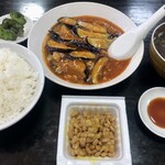 華宝 - 麻婆茄子定食納豆付き　¥900-