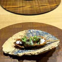 十皿 - 明石蛸とししとうの串揚げ