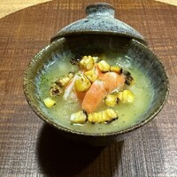 十皿 - 玉蜀黍のロワイヤル　足赤エビ　冬瓜