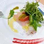 ダノイ高輪 - 前菜　天然鮮魚（金目鯛）のカルパッチョ