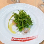 ダノイ高輪 - 前菜　天然鮮魚（金目鯛）のカルパッチョ