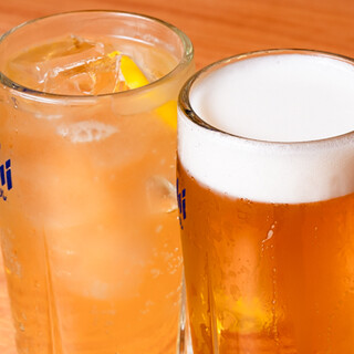 ジャンボやき鳥 つかさ - ドリンク写真:ビールとハイボール