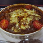 豊野温泉りんごの湯 - 焼きカレー。お風呂とセットで900円。(2009.11)