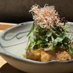 炭焼 おかげさん - 高坂の鶏油で揚げた厚揚げ