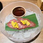 羊と饂飩 - 生しゃぶ雲丹醤油