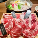 羊と饂飩 - お肉3種