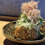 炭焼 おかげさん - 高坂鶏の鶏油で揚げた厚揚げ