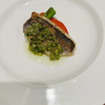 リストランテ ハラシマ - 鯵のソテー　夏のソース