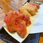 串むすび・吉 - 串あげ　紅しょうが　ハムカツ　赤ウインナー