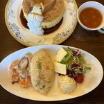 りんどう - シーフードピラフ、シフォンケーキ