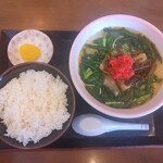 さかえや - 満州にらラーメン（塩），ライス