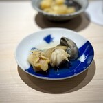 鮨 西崎 - 白バイ貝。肝が甘いし、出汁が最高！