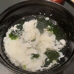 天婦羅割烹 すみ - 溶き卵ワカメ椀