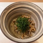 ひろ作 - 鱧皮と紫蘇の印蒸しさんでーす。②