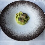 アルヴァ(アマン東京) - タリアテッレ　鮎のコンフィ　ズッキーニとピスタチオ