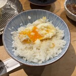 天ぷらめし 金子半之助  - 玉子を潰してTKG