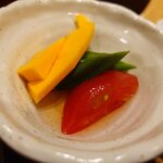 越後一会 十郎 - 浸し 夏野菜のお浸し（トマト、おくら、サラダカボチャ）