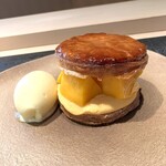 蒼菓 - 宮崎県産 完熟マンゴーの焼き立てミルフィーユ、国産パイナップルのソルベ