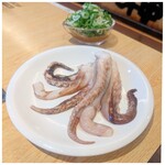 海鮮もんじゃ酒場 力亭 - 特大いかゲソのゴロ焼き（イカわた焼き）