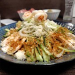 灼味噌らーめん 八堂八 - 冷やし味噌サービスセット(スープ、ひとくち飯付) 2000円