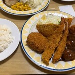 洋食 ZORO - Cセット　エビフライ、アジフライ、チキンカツ、カレーコロッケ、コロッケ