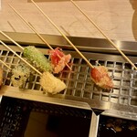 串ノ紋 - この網で油を切ってから食べますヽ(・∀・)