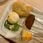 串ノ紋 - ミニたい焼き、たこ焼き、椎茸、南瓜、ピーマン、玉ねぎ