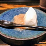 銀座焼とり 京丹波 - 濃厚ミルクのアイス、いちじくジャム添え