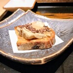 銀座焼とり 京丹波 - レバームース、カカオはちみつ乗せ