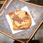 銀座焼とり 京丹波 - レバームース、カカオはちみつ乗せ