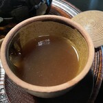 瓢亭 - お粥にかける吉野葛のべっこう餡