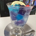 喫茶 ソワレ - 夜会のゼリーポンチ　ちゃんと写真映えするように伊勢丹力作のパネル設置されてます