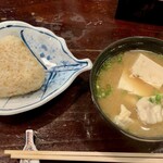 番屋ながさわ - 焼きうにおにぎりとあら汁