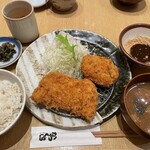 名代とんかつ かつくら - ヒレカツとクリームコロッケの定食 1700円