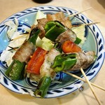 やきとり武蔵 - ピーマンを巻いた串☆