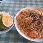 洋食の店　チャペル - エビのトマトクリームパスタ