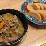 炭串と酒 イツモココカラ。 - 豚肉のピリ辛煮と長芋醤油漬け