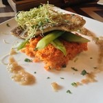 Cafe Iguana  - Grilled sea bass w/ asparagus and freshly minced carrot