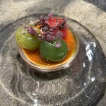 アニエルドール - カラートマト、赤パブリカ、紫蘇の花