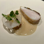 アニエルドール - メダイ　烏賊、熊本産蓮根　米麹ソース